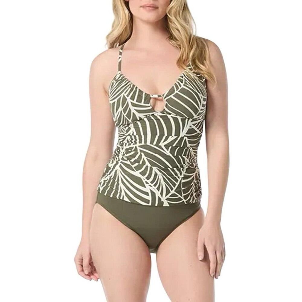 NWT Coco Reef Women's Dynamic Swim Tankini Underwire Sz‎ 36DD RV $110 Palm Leave - Picture 1 of 6
